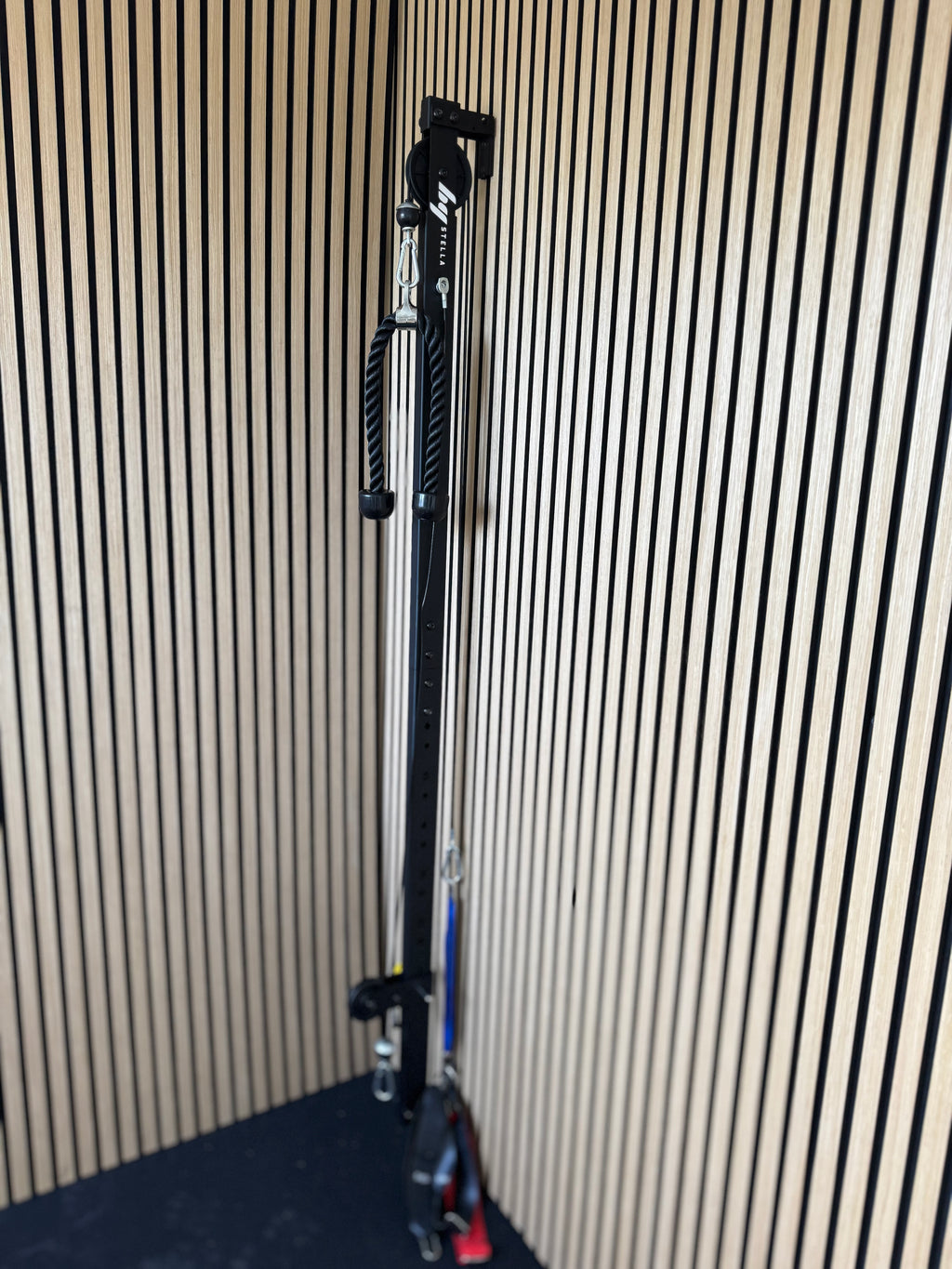 CableRig 4 (vitt väggfäste) – väggmonterad kabelmaskin för hemmaträning