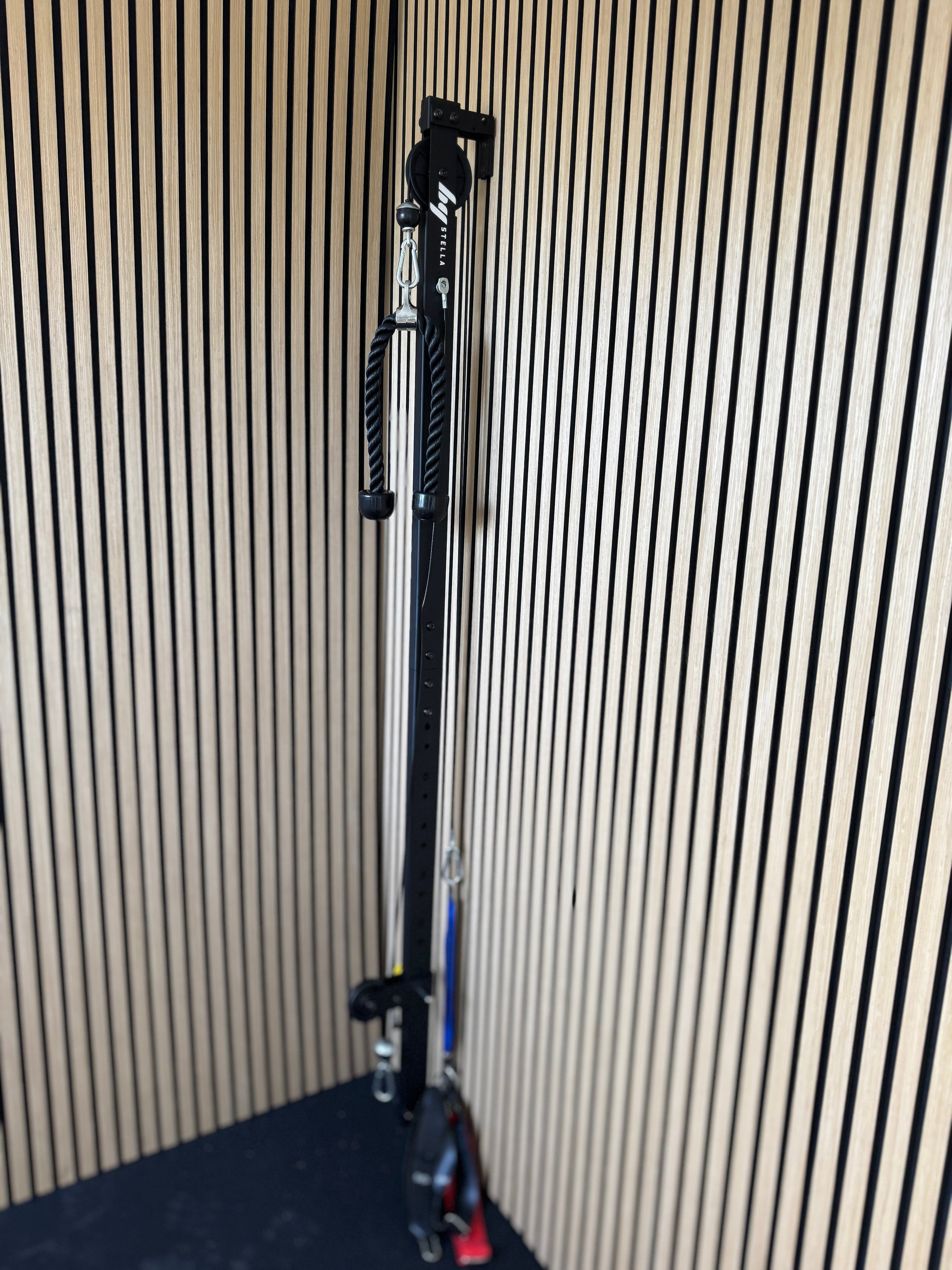 CableRig 4 (vitt väggfäste) – väggmonterad kabelmaskin för hemmaträning